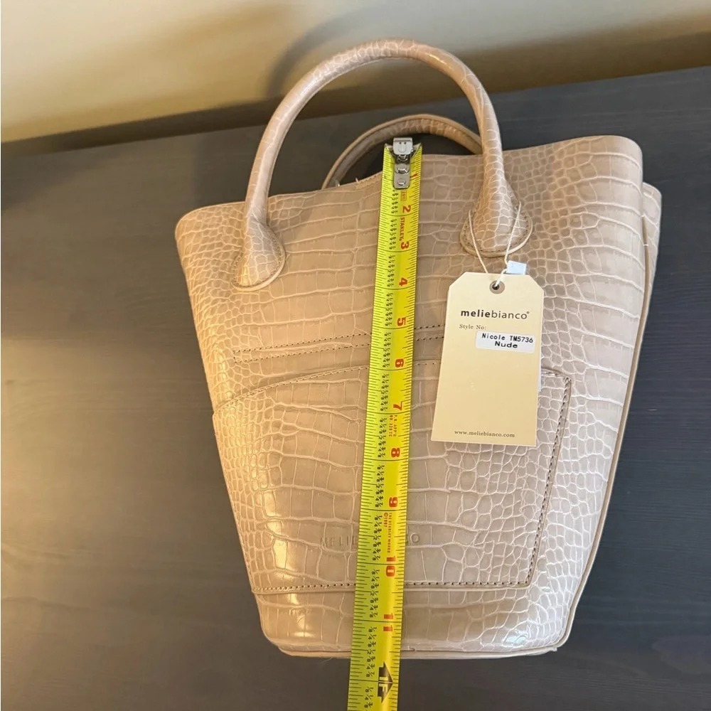Anthropologie Melie Bianco Nicole Vegan Leather Croc Embossed Purse NEW